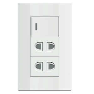 K-SK01SC02 10A 2 Gang 2 Pin Socket with Switch