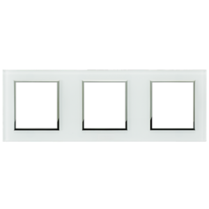 A78-P20F 3 Gang White Crystal Glass Frame